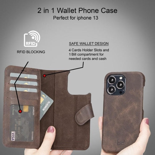 Full Leather Coating Wallet Case for Apple iPhone 13