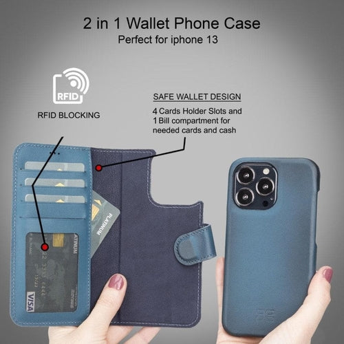 Full Leather Coating Wallet Case for Apple iPhone 13