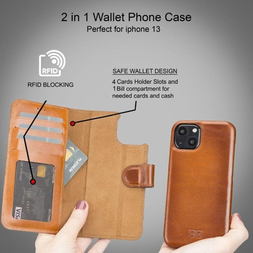 Full Leather Coating Wallet Case for Apple iPhone 13