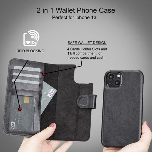 Full Leather Coating Wallet Case for Apple iPhone 13