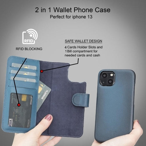 Full Leather Coating Wallet Case for Apple iPhone 13